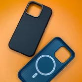 Чехол iPhone 15 Pro Max Njoyny NY-39 Leather (синий)